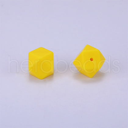 Hexagonal Silicone Focal Beads SI-JX0020A-17-1