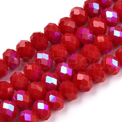 Electroplate Opaque Solid Color Glass Beads Strands EGLA-A034-P3mm-L21-1