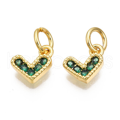 Brass Micro Pave Cubic Zirconia Charms KK-N227-33G-03-NF-1