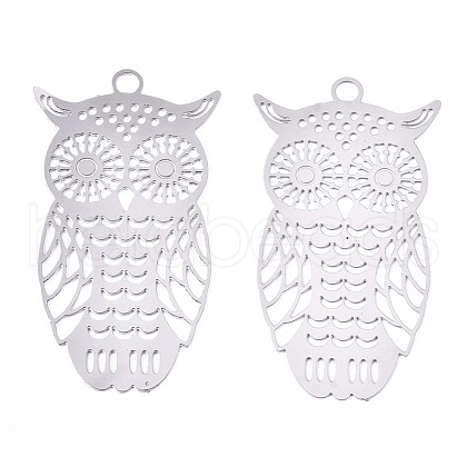 201 Stainless Steel Filigree Pendants STAS-R102-23P-1