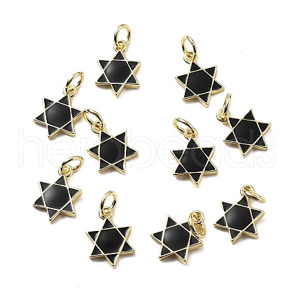 Brass Enamel Charms KK-Z114-13G-1