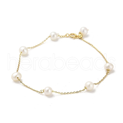 Mother's Day Jewellery Pearl Bead Bracelets BJEW-E098-01G-1
