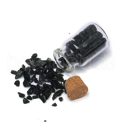 Natural Obsidian Chip Healing Crystals Wishing Bottles PW-WG63969-06-1