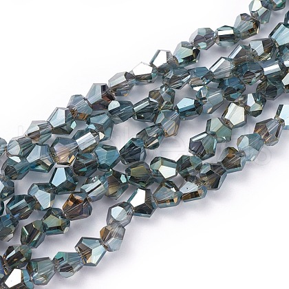Electroplate Glass Beads Strands EGLA-F144-FR02-B-1