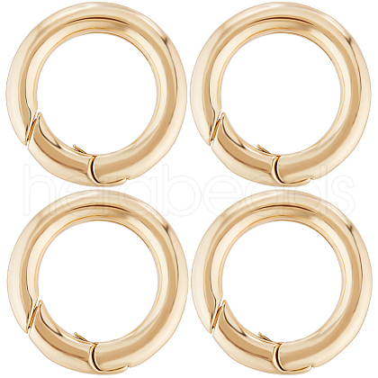 Beebeecraft 5Pcs Brass Spring Gate Rings KK-BBC0012-51-1