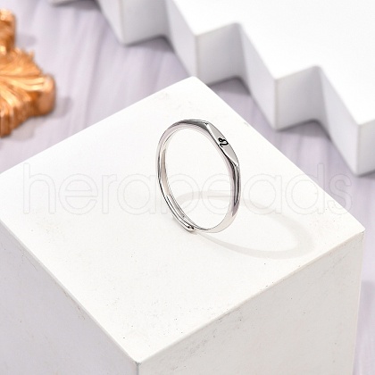 Rhodium Plated 925 Sterling Silver Adjustable Rings RJEW-S397-01P-07-1