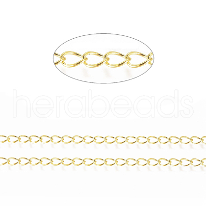 Brass Twisted Chains X-CHC-Q001-5x4mm-G-1
