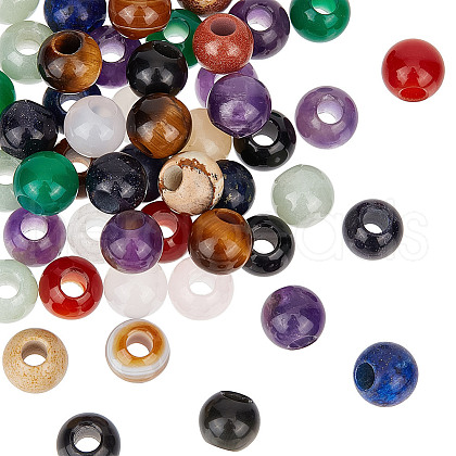 Olycraft 50Pcs Mixed Gemstone European Beads G-OC0005-55-1