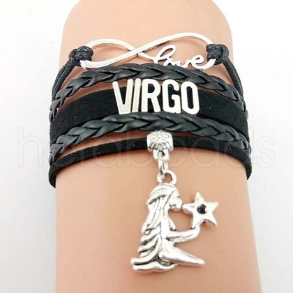 12 Constellations PU Leather Multi-strand Bracelets WG5E0D3-11-1