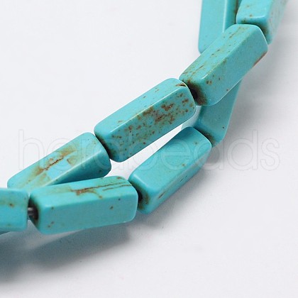 Synthetical Dyed Turquoise Rectangle Bead Strand G-P083-98H-1