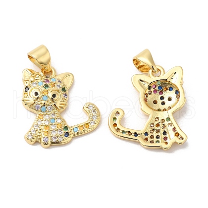 Brass Micro Pave Cubic Zirconia Pendants ZIRC-L103-021G-1