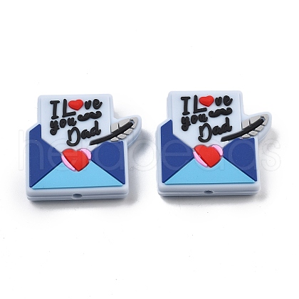 Father's Day Silicone Beads SIL-V006-02H-1