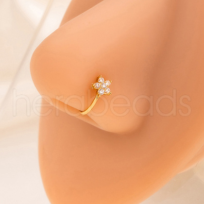 Alloy Crystal Rhinestone Hoop Clip on Nose Rings FS-WG08008-02-1