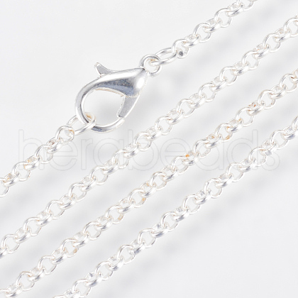 Iron Rolo Chains Necklace Making X-MAK-R017-60cm-S-1