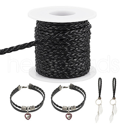 ARRICRAFT 10M 3-Ply Braided Flat PU Leather Cord WL-AR0001-03-1