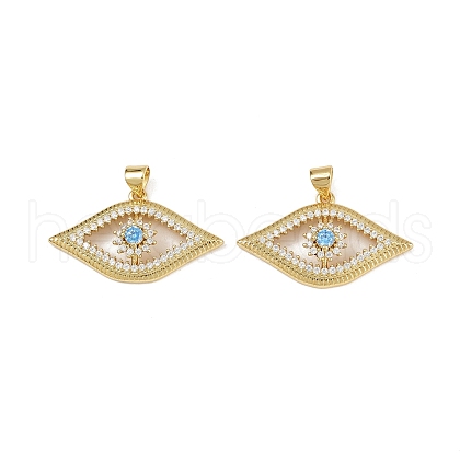 Brass Micro Pave Cubic Zirconia Pendants KK-H072-09G-1