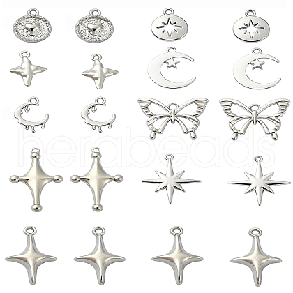 20Pcs 9 Styles Rack Plating Alloy Pendantss FIND-YW0005-18-1