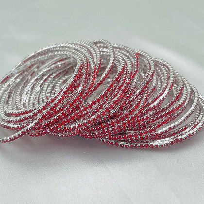 Brass Rhinestone Tennis Bracelets WG6EB7A-16-1