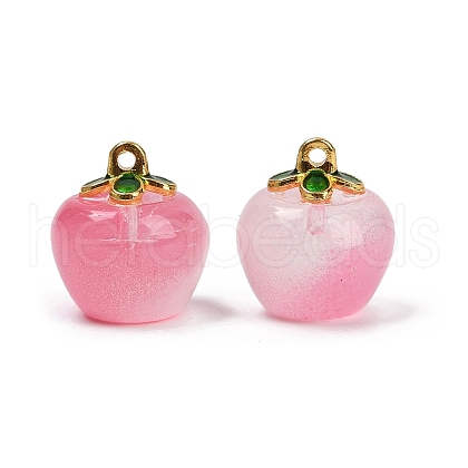 Transparent Glass Apple Pendants DGLA-E004-16M-1