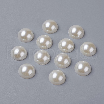 DIY Scrapbooking Imitated Pearl Acrylic Dome Cabochons X-OACR-H001-9-1