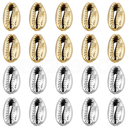 GOMAKERER 80Pcs 2 Colors Electroplated Shell Beads BSHE-GO0001-04-1
