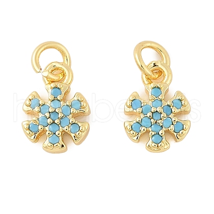 Brass Micro Pave Cubic Zirconia Pendants KK-U056-12G-1