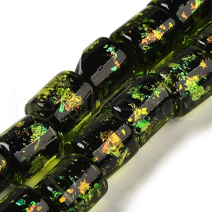 Handmade Dichroic Foil Glass Beads Strands DICH-U001-09D-1