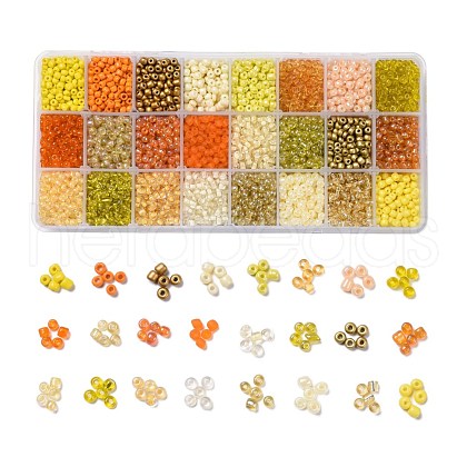 600G 24 Colors Glass Seed Beads SEED-JP0008-03-4mm-1