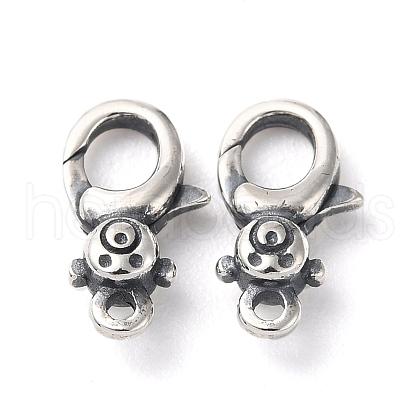 925 Thailand Sterling Silver Lobster Claw Clasp Rhinestone Settings STER-D003-05B-AS-1