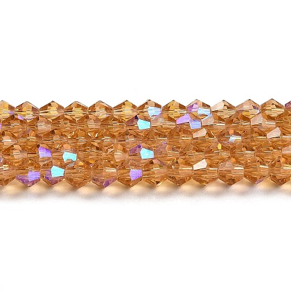 Transparent Electroplate Glass Beads Strands GLAA-F029-3mm-D18-1
