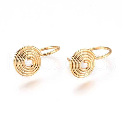 Brass Spiral Wire Earring Hooks KK-L198-012G-1
