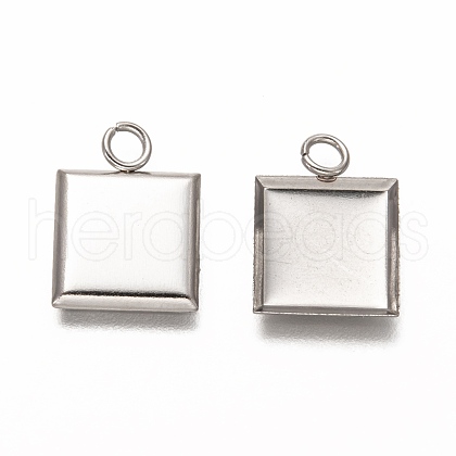Non-Tarnish 304 Stainless Steel Pendant Cabochon Settings STAS-I176-07P-1