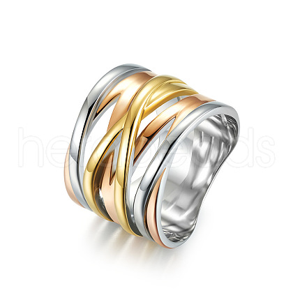 Cross 304 Stainless Steel Finger Rings FS-WG16BAC-16-1