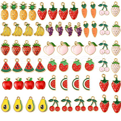 18Pcs 18 Styles Alloy Enamel Pendants ENAM-YW0004-45-1