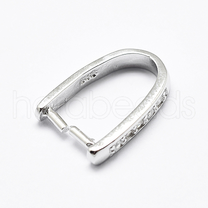 Anti-Tarnish Rhodium Plated 925 Sterling Silver Micro Pave Cubic Zirconia Pendant Bails STER-P034-09P-1