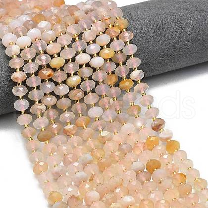 Natural Cherry Blossom Agate Beads Strands G-P573-A22-01-1