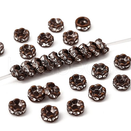 Brass Rhinestone Spacer Beads RB-A014-L4mm-01R-NF-1