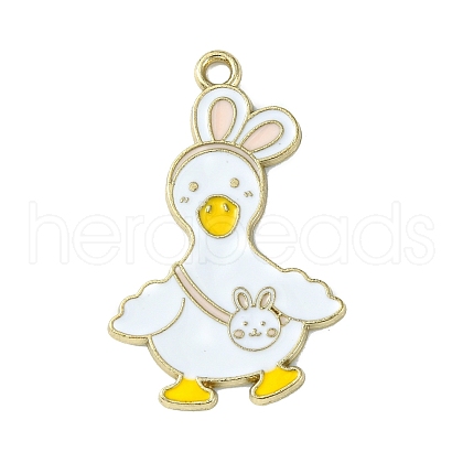 Light Gold Tone Alloy Enamel Pendants ENAM-C013-01D-1
