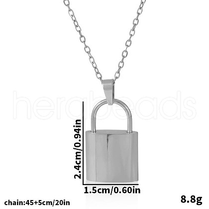 Stainless Steel Lock Pendant Necklaces for Women XV2991-1-1