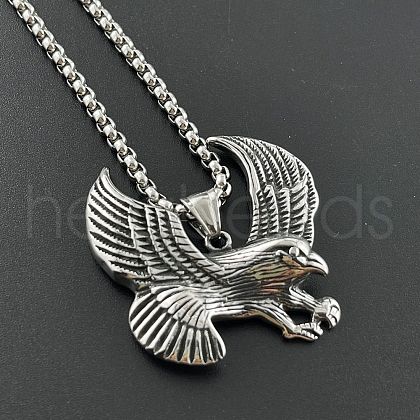 Vintage Stainless Steel Eagle Pendant Necklaces for Men KB7444-1