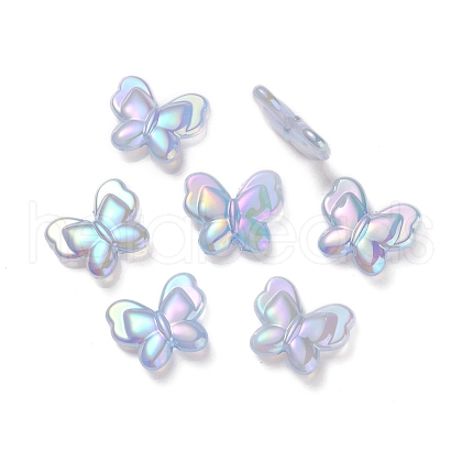 UV Plating Rainbow Iridescent Imitation Jelly Acrylic Beads OACR-K003-012D-1