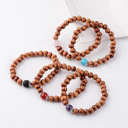 Wood Stretch Bracelets BJEW-JB02404-1