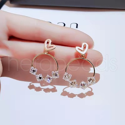 Alloy Rhinestone Stud Earrings FS-WGE0AD6-65-1