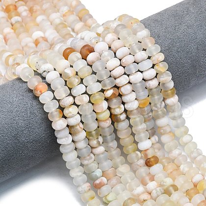 Natural Cherry Blossom Agate Beads Strands G-P575-A07-8x5mm-1