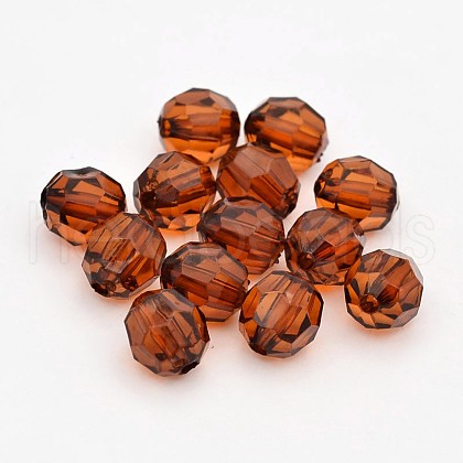 Faceted Transparent Acrylic Round Beads DB8MMC07-1