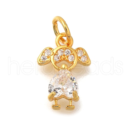 Rack Plating Brass Micro Pave Cubic Zirconia Charms KK-I716-24G-01-1