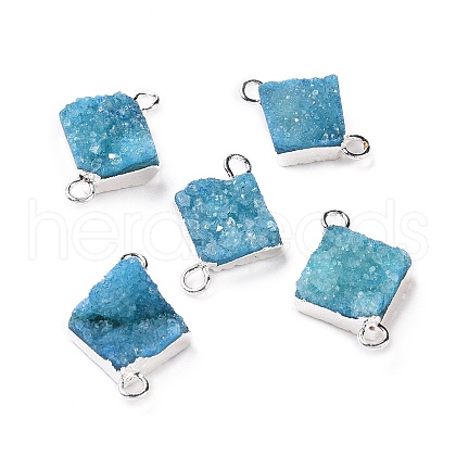 Natural Druzy Quartz Links connectors G-P396-09S-07-1