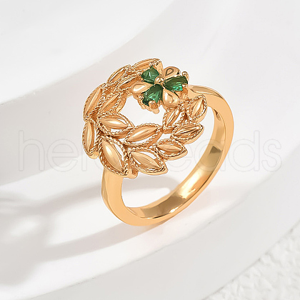 Brass Pave Cubic Zirconia Finger Rings for Women SB6672-9-1