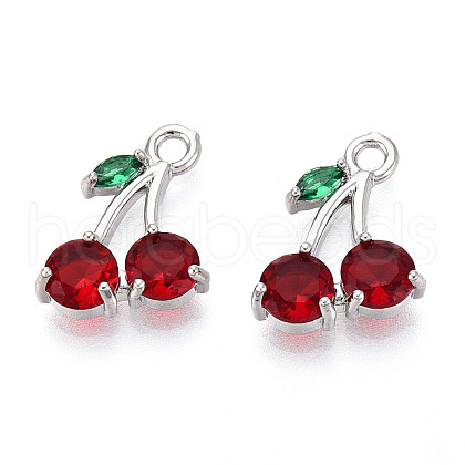 Brass Micro Pave Cubic Zirconia Pendants KK-T074-70P-02-1