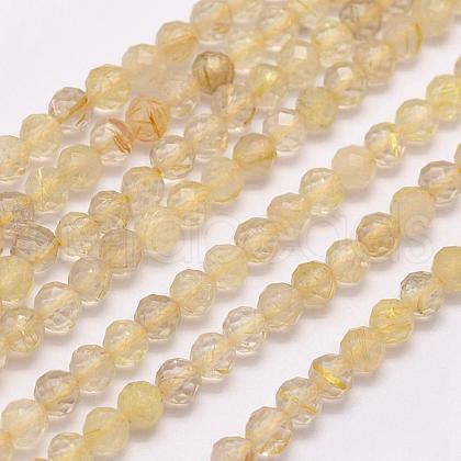 Natural Gold Rutilated Quartz Beads Strands G-F509-42-2mm-1